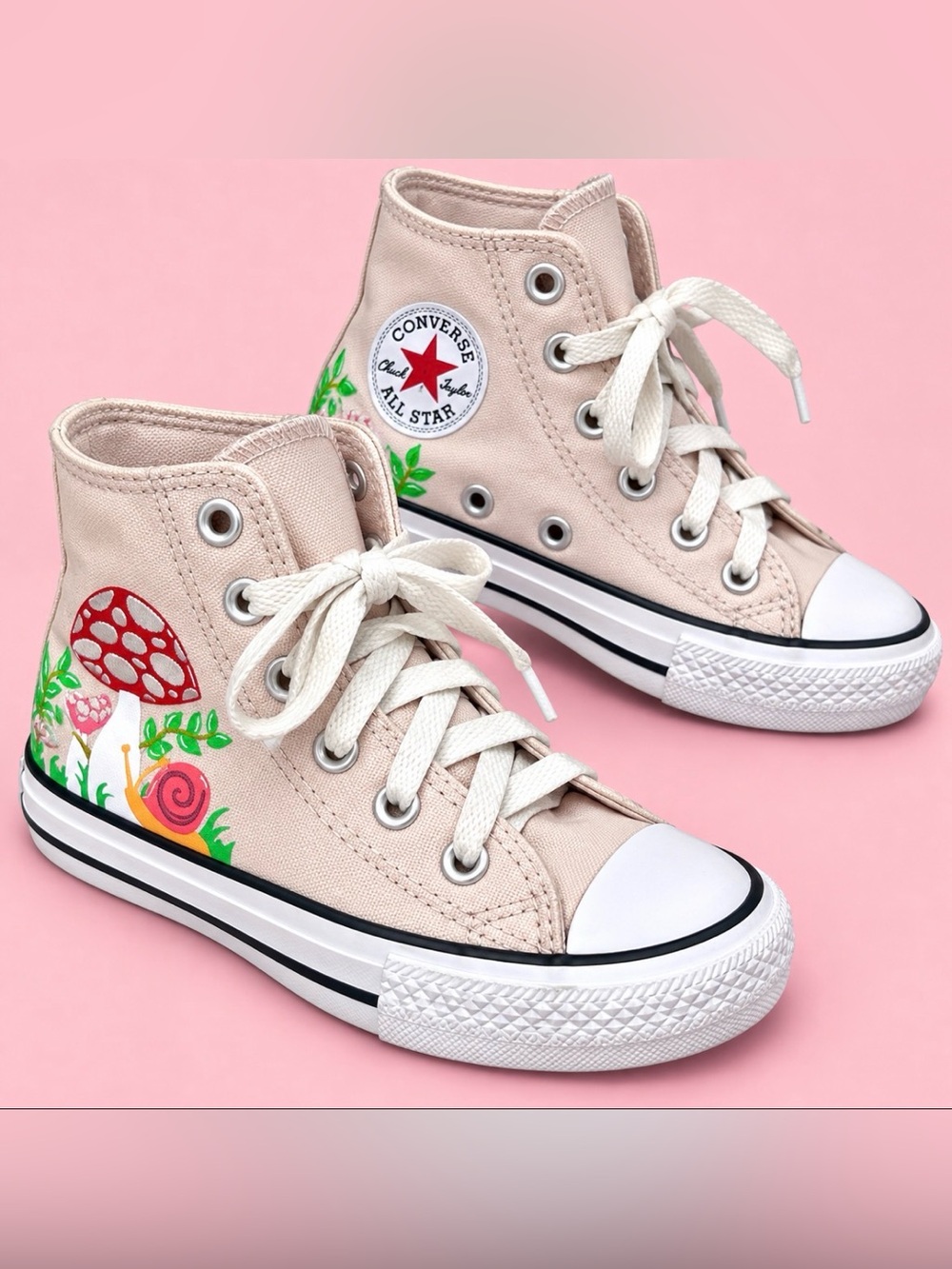 Converse Chuck Taylor All Star Kids Pink Mushroom High Tops 13.5